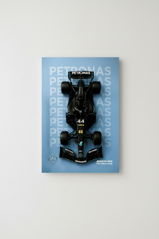 Mercedes AMG Petronas F1 Racing Car Glossy Poster