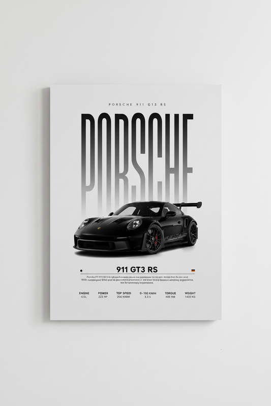 Porsche 911 GT3 RS Supercar Glossy Poster