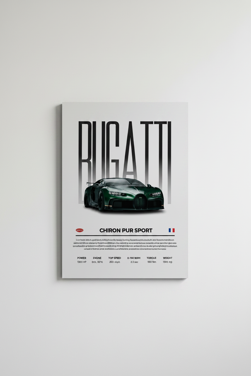 Bugatti Chiron Glossy Poster