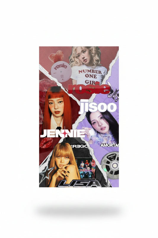 black pink Glossy poster